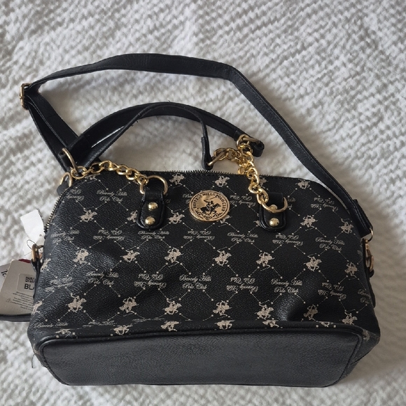 Handbags - Beverly Hills Club Polo Womens Bag Satchel with Gold Chain Accents